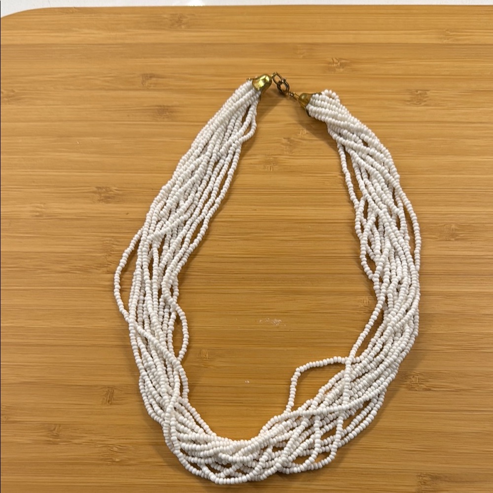 Vintage White Beaded Necklace